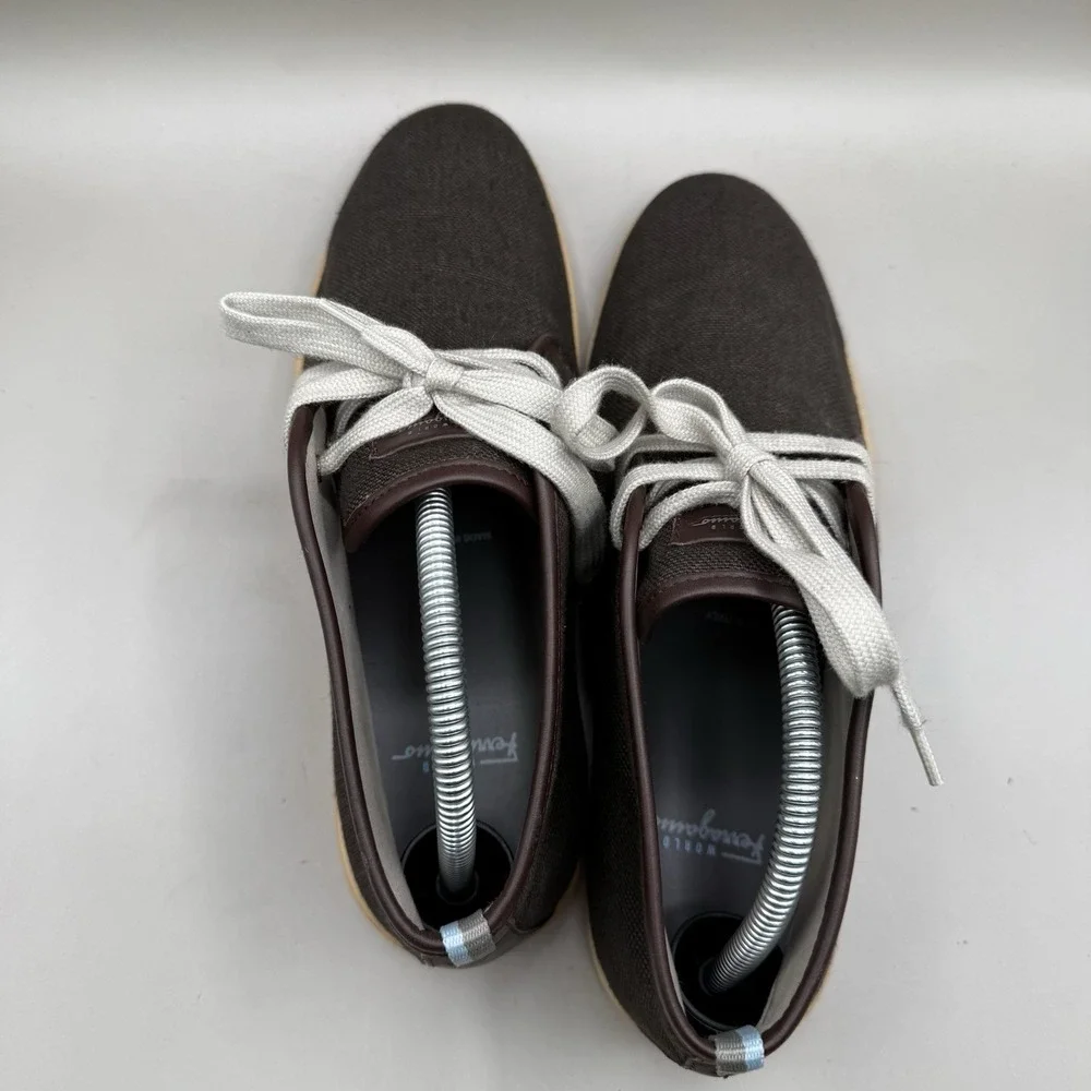 Salvatore Ferragamo‎ Mens Shoes Canvas Sneakers Size 7 Italy